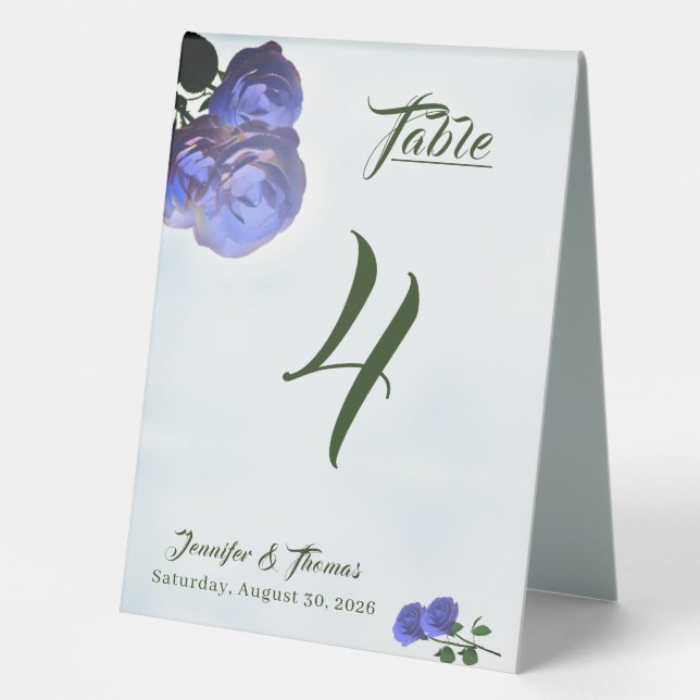Catholic Misty Blue and Green Table Number (Front)