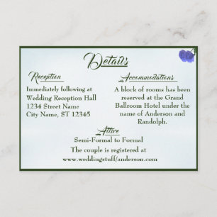 Catholic Misty-Blue & Green Wedding Enclosure Card