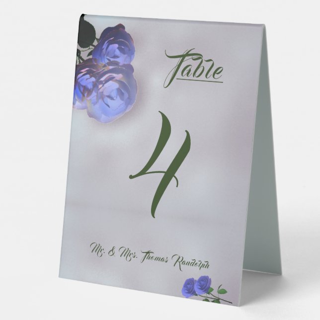 Catholic Misty Mauve and Green Table Number (Back)