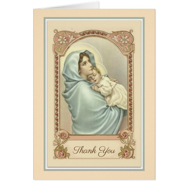 Catholic Mother Mary  Condolence Thank You (Front)