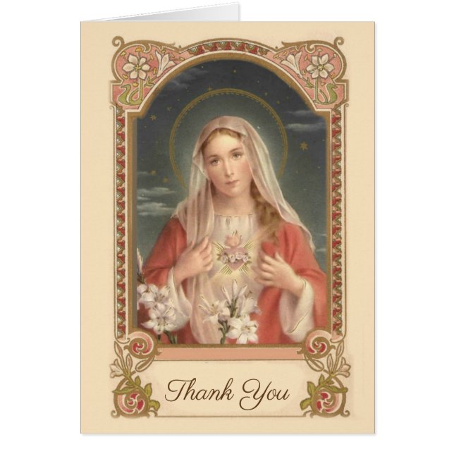 Catholic Mother Mary  Condolence Thank You (Front)