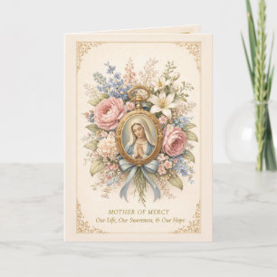 Catholic Mother of Mercy Marian Prayer Card