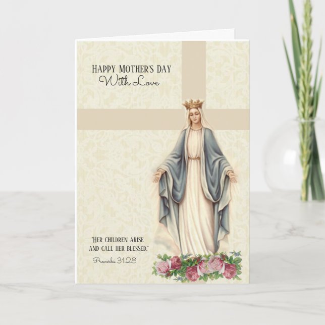 Catholic Mother's Day Religious Virgin Mary Card (Front)