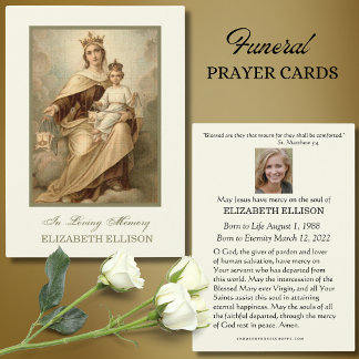 Catholic MOUNT CARMEL Funeral Prayer Card