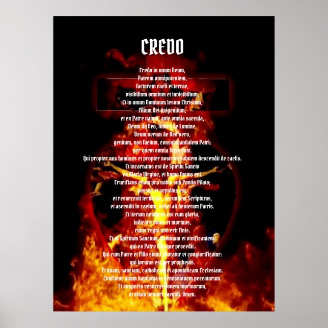 CATHOLIC NICENE CREED in LATIN CRUCIFIXION TRINITY Poster (Front)