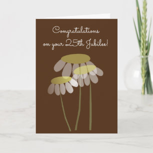 Catholic Nun 25th Jubilee Floral 5 Card