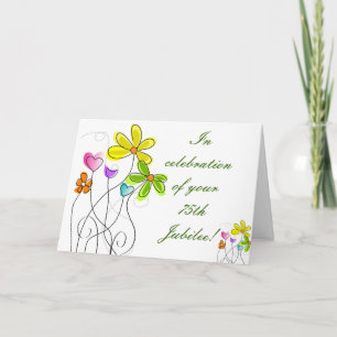 Catholic Nun Diamond 75th Jubilee Floral Card