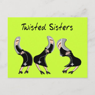 Catholic Nun Gifts "Twisted Sisters" Design Postcard