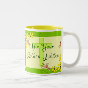 Catholic Nun Golden Jubilee Cards Two-Tone Coffee Mug