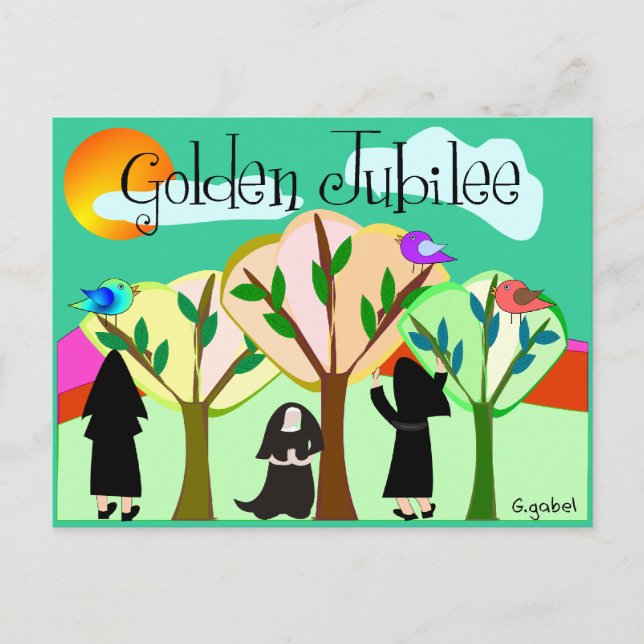 Catholic Nun Golden Jubilee Gifts Postcard (Front)