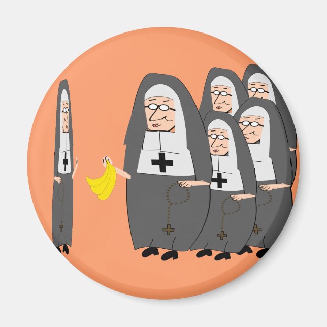 Catholic Nun Humour "Fat Sisters" Magnet (Front)