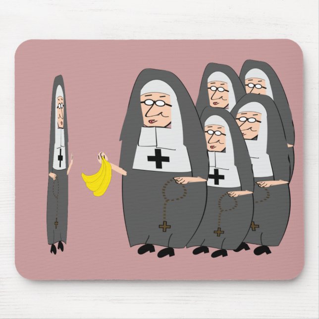 Catholic Nun Humour "Fat Sisters" Mouse Pad (Front)