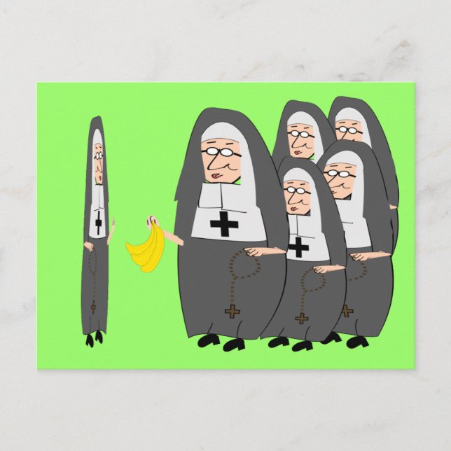 Catholic Nun Humour "Fat Sisters" Postcard (Front)