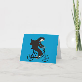 Catholic Nun Note cards Nun On A Bike