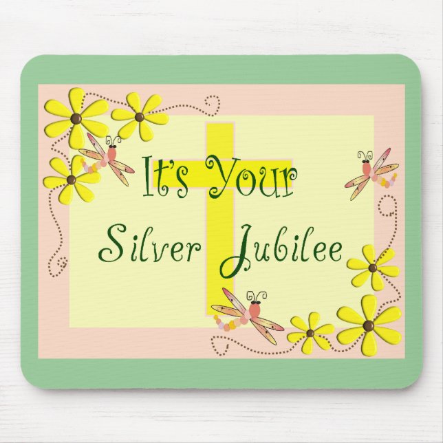 Catholic Nun Silver Jubilee Cards, Mugs, Tote Bags Mouse Pad (Front)