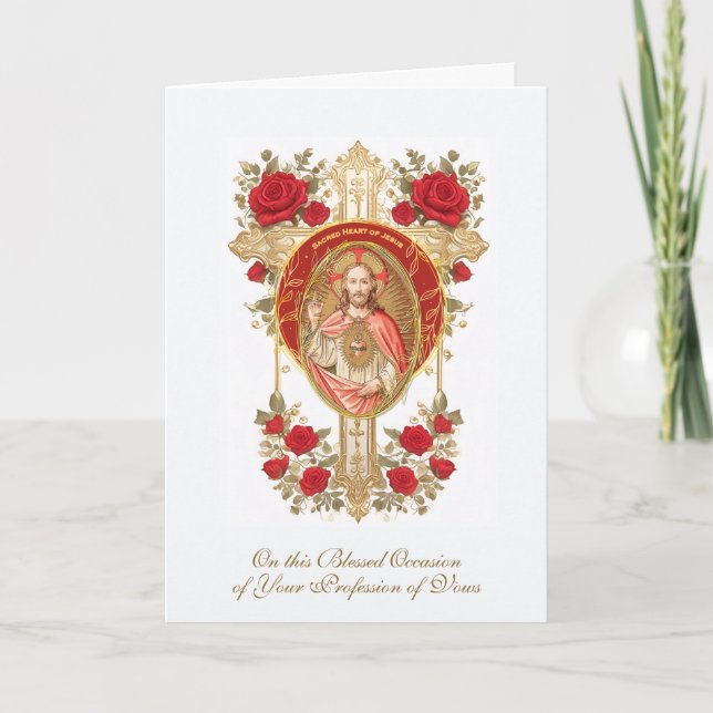 Catholic Nuns Religious Profession of Vows Card (Front)