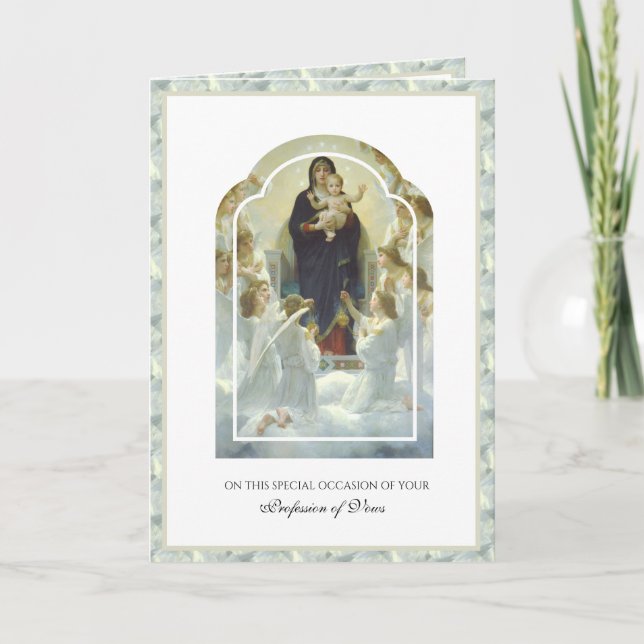 Catholic Nuns Religious Profession of Vows Card (Front)