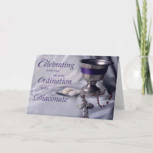 Catholic Ordination to Diaconate Chalice Rosary Card