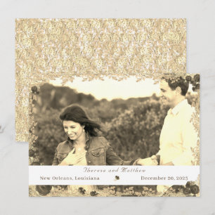 Catholic Ornate Roses Flat Save The Date Card