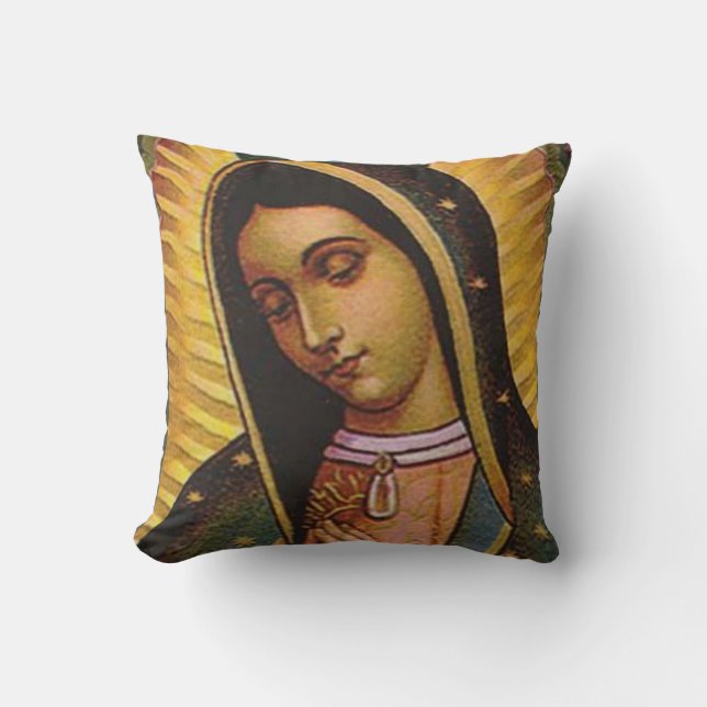 Catholic Our Lady of Guadalupe VIRGIN MARY Cushion (Front)