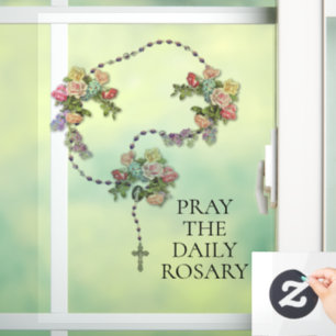 Catholic Pray the Holy Rosary Roses Floral