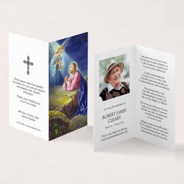 Catholic Prayer Cards | Jesus Christ Praying 1 (Inside and Outside)
