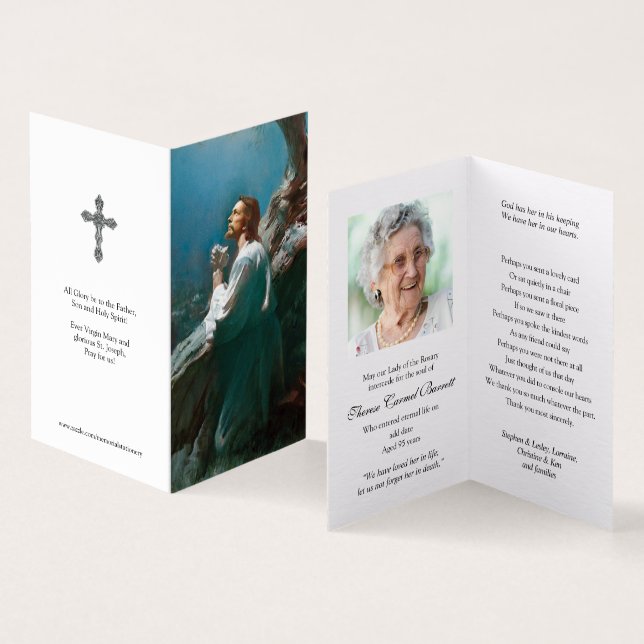 Catholic Prayer Cards | Jesus Christ Praying 2 (Inside and Outside)