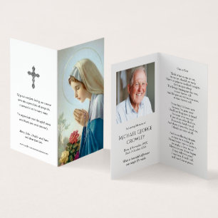 Catholic Prayer Cards   Vierge au Chapelet