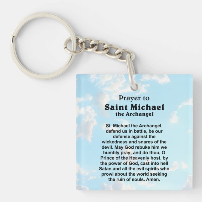 Catholic Prayer for Protection and Courage Key Ring (Front)