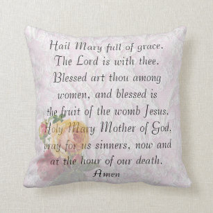 Catholic Prayer "Hail Mary" Pillow