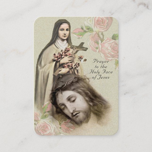 Catholic Prayer Holy Face St. Therese Religious Business Card (Front)