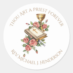 Catholic Priest Anniversary Ordination Chalice Classic Round Sticker