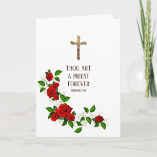 Catholic Priest Anniversary Ordination Crucifix Card