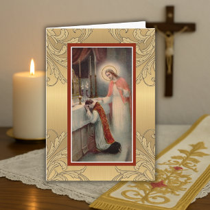 Catholic Priest Anniversary Ordination Crucifix Card