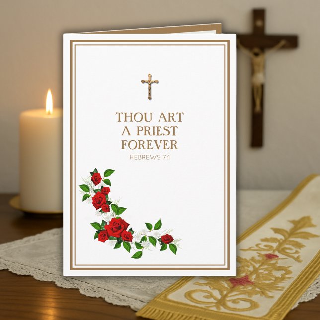 Catholic Priest Anniversary Ordination Crucifix Card (Creator Uploaded)
