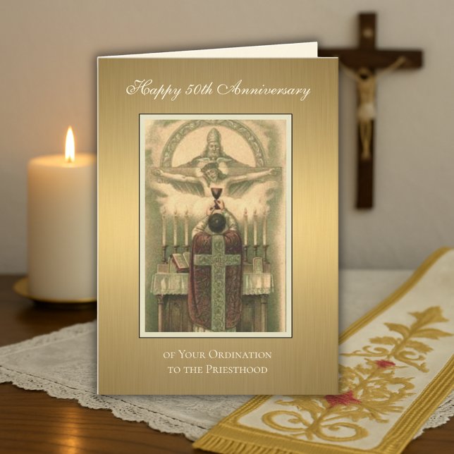 Catholic Priest Anniversary Ordination Deacon Card (Creator Uploaded)