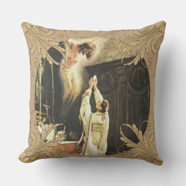 Catholic Priest Anniversary Ordination Holy Orders Cushion (Front)