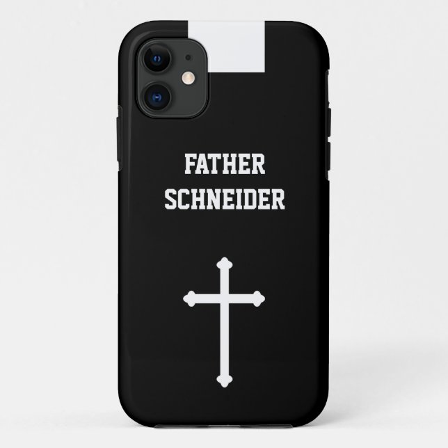 Catholic Priest Black Clergy Collar Religious Case-Mate iPhone Case (Back)