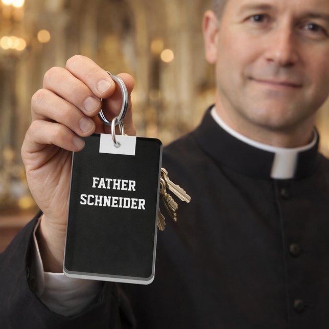 Catholic Priest Black Clergy Collar Religious Key Ring (Creator Uploaded)