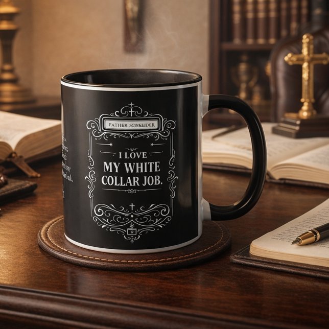 Catholic Priest Black Clergy Collar Religious Mug (Creator Uploaded)
