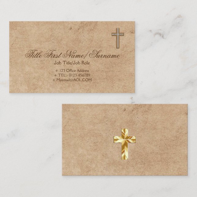 Catholic Priest Church Faith Christian ANY Clergy Business Card (Front/Back)