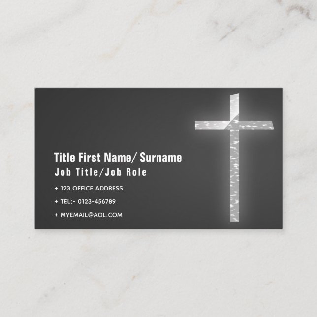 Catholic Priest Contact Church Faith Business Card (Front)