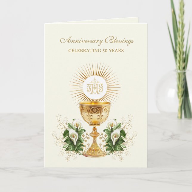 Catholic Priest Deacon Ordination Anniversary Card (Front)