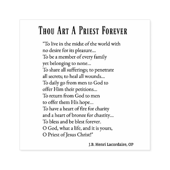 Catholic Priest Forever Poem Religious Rubber Stamp (Imprint)