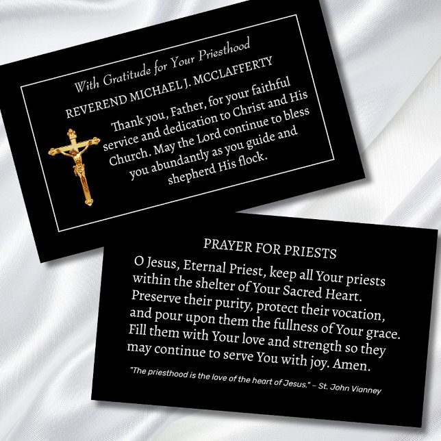 Catholic Priest Gratitude Prayer Thanksgiving Business Card (Creator Uploaded)