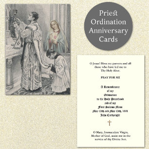 CATHOLIC PRIEST ORDINATION ANNIVERSARY HOLY CARDS