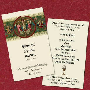 CATHOLIC PRIEST ORDINATION  ANNIVERSARY HOLY CARDS