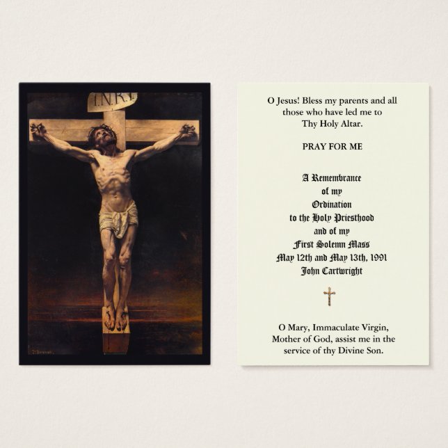 CATHOLIC PRIEST ORDINATION ANNIVERSARY HOLY CARDS (Front & Back)