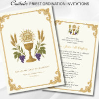 Catholic  Priest Ordination Anniversary Invitation