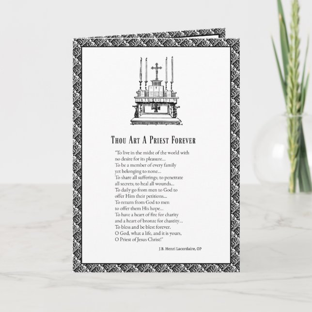 Catholic Priest Ordination Anniversary Latin Mass  Card (Front)